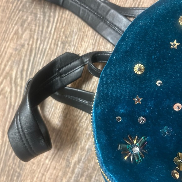 Betsey Johnson Vintage Y2KEmbellished Velvet Backpack mini GUC - Picture 7 of 12